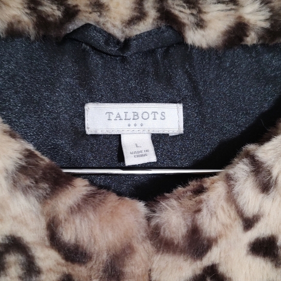 Talbots Leopard Print Faux Fur Vest - Picture 2 of 9